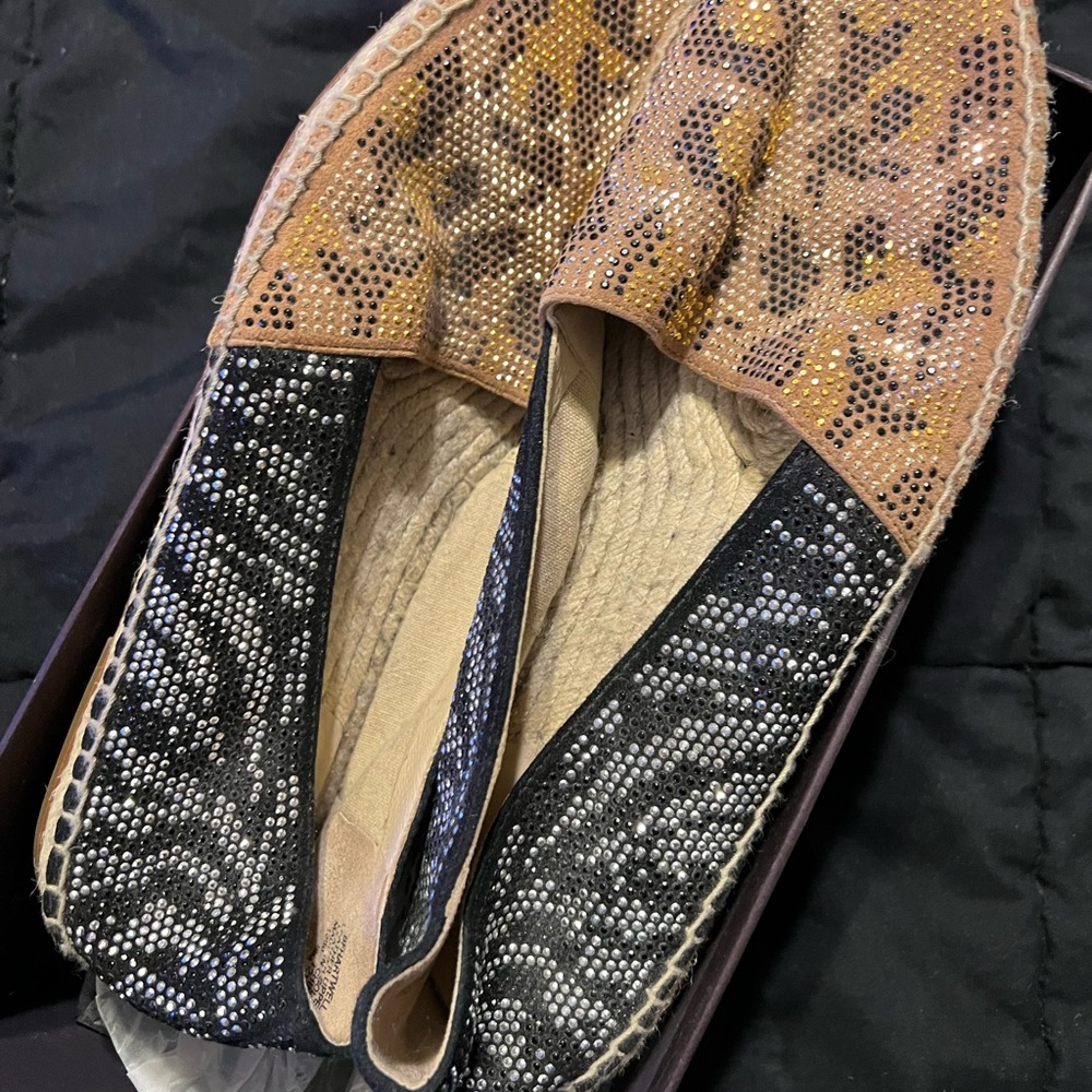 Brian Atwood B metallic studded espadrilles